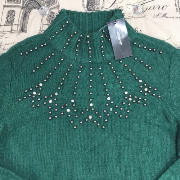 Alfani Embellished Mock-Neck Sweater - Picture 3 of 5